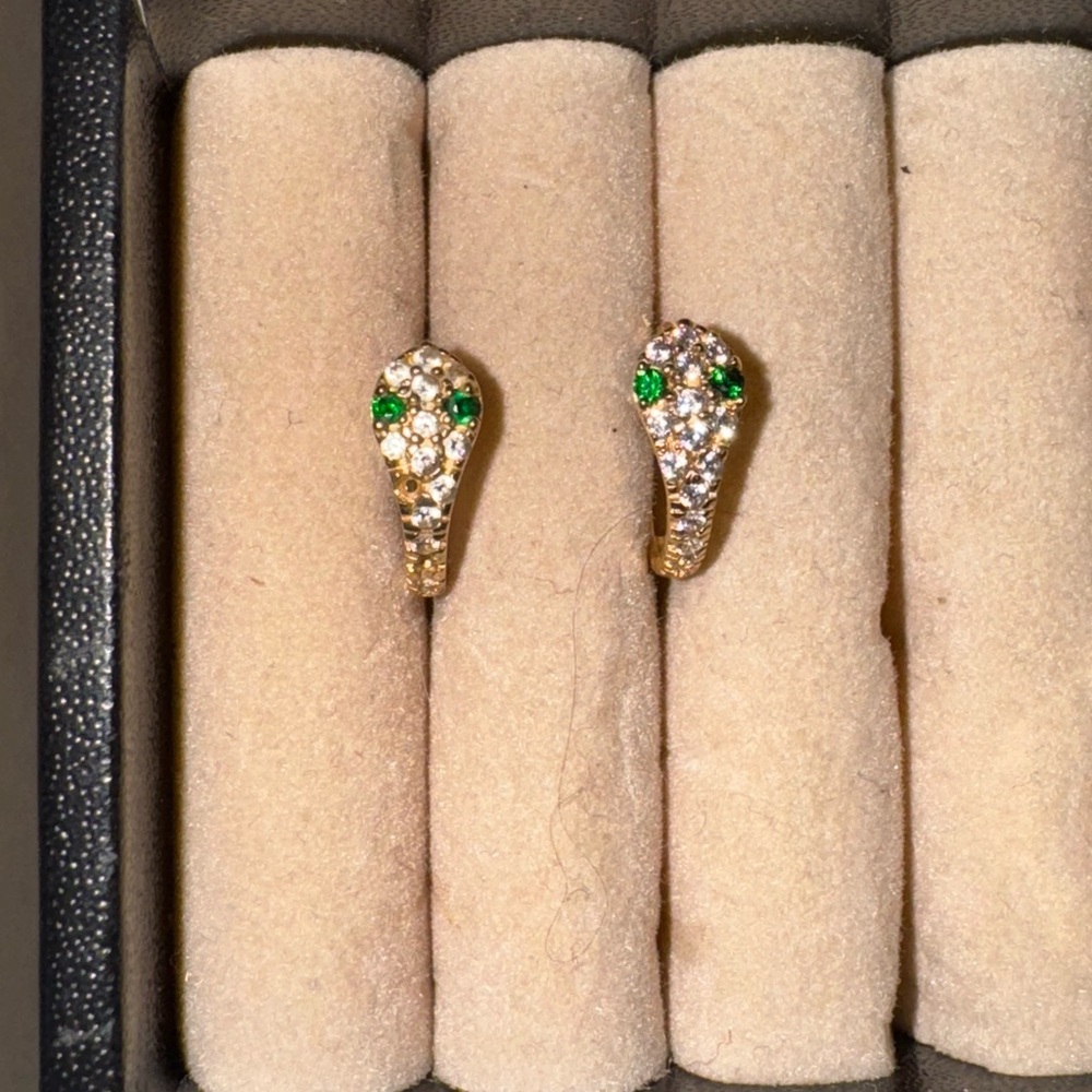 14k CZ Snake Huggies